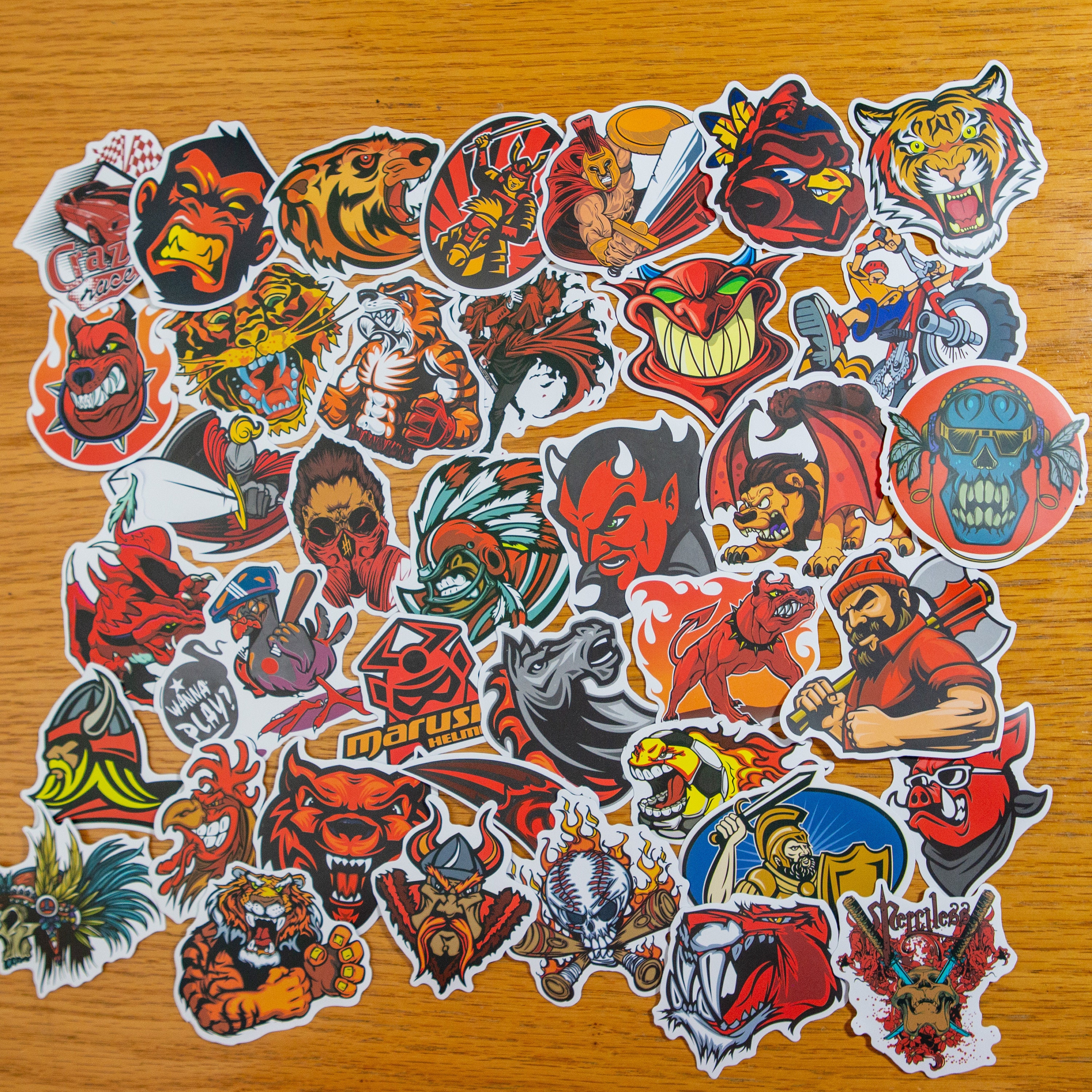 Red StickerBombing Sticker Pack Etsy