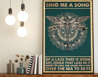 Skye Boat Song For Fan Outlander Poster, Sing Me A Song, Vintage Poster, Music Lover Poster, Home Decor Art, Wall Art, Print Gift