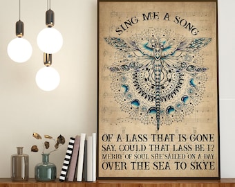 Skye Boat Song For Fan Outlander Poster, Sing Me A Song, Vintage Poster, Music Lover Poster, Home Decor Art, Wall Art, Print Gift