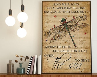 Skye Boat Song For Fan Outlander Poster, Sing Me A Song, Vintage Poster, Music Lover Poster, Home Decor Art, Wall Art, Print Gift