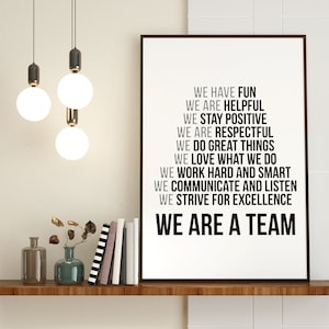 We A Team Poster Wall Art, Home Office Decor, Motivational Poster Print, Motivational Wall Decor, Office Decor, Home Office Prints