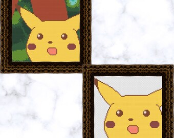 Surprised Pikachu Cross Stitch Pattern BUNDLE