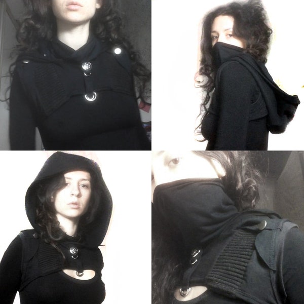 DAMs VEST Deluxe Apocalypse Militant Shrug - One of a Kind Army Chic, Futuristic, Sci-fi, Casually High Fashion Bolero, Custom Color Options