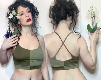 CONFLUENCE Tank Bralet Crop Top, Bamboo, Color block, Layering Technology, Color Options, Soft Bra, Custom Bralette