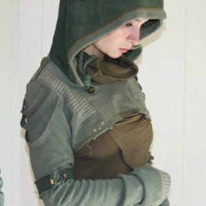 DAMs- Deluxe Apocalypse Militant shrug: One of a Kind, Custom Color Options, Bolero Hoodie, Long Sleeves, Fire Safe