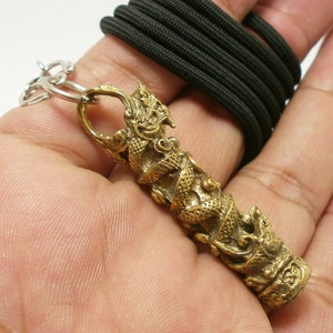 Thai Naga Snake Amulet Pendant: Love & Life Protection Talisman
