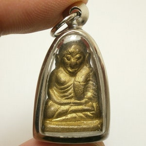 LP Ngern Thai Buddha Amulet Pendant: Wealth & Prosperity