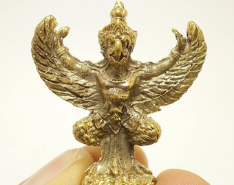 Garuda phaya krut magic eagle bird Thai brass mini amulet strong life protection powerful talisman Thailand nice gift lucky charm