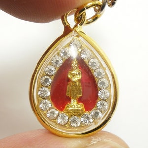 Lord Buddha Tavainate Thai real amulet for person born on Sunday blessed Good luck rich Success life Red color pendant locket nice gift
