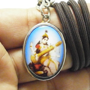 Saraswati Hindu Goddess Amulet Pendant: Wisdom, Healing, Success