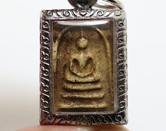 Phra Somdej Toh Wat Rakang Small batch (5) blessed 1962 back image of Ajarn Toh teach young King Rama5 Thai Buddha amulet pendant lucky gift