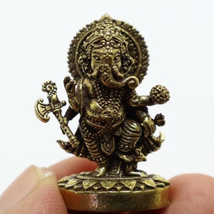 Lord Ganesha Amulet: Hindu God of Success, Miniature Figurine