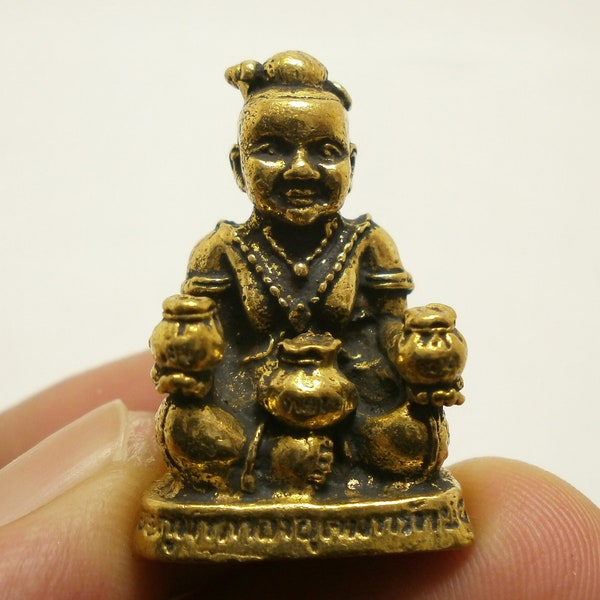 Guman Thong mini amulet Kuman Tong boy statue LP Pern magic spirit Thai good luck wealth prosperity lucky gamble nice gift Thailand talisman
