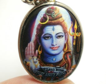 シヴァ神マハデヴ・オムペンダント祝福された1980年代のネックレスマハ