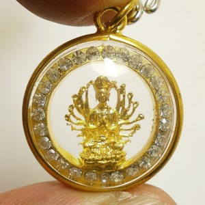 Guan Yin 1000 Hands Buddha Amulet: Thai Locket Pendant