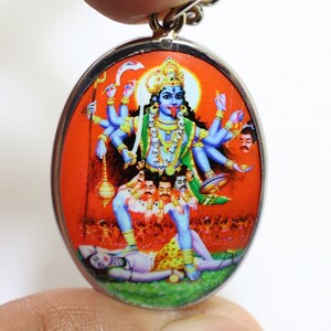 Kali Goddess Amulet: Hindu Protection Pendant Necklace