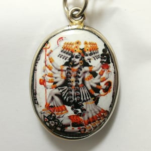 Kali Hindu Goddess Amulet: Life Protection Rope Necklace