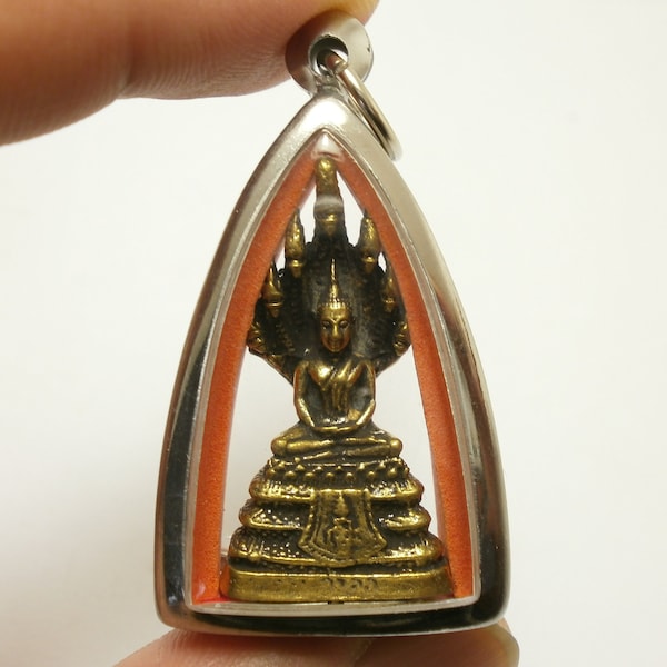 Seigneur Bouddha protégé par les serpents Naga Nak Nakprok amulette thaïlandaise du samedi protection de la vie bénie pendentif pacifique chanceux Thaïlande beau cadeau médaillon