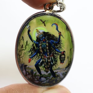 Kali Hindu Goddess Amulet: Protection Rope Necklace