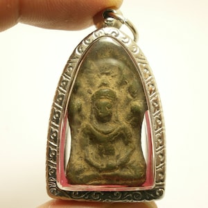 Antique Sukhothai Buddha Amulet: Phra Nakprok Naga Protection Pendant
