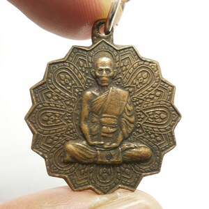 Phra LP Ruay coin of wat Tako temple blessed 1998 lucky rich wealth prosperity good luck coin amulet pendant Thailand beautiful nice gift