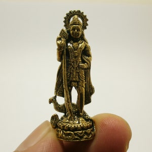 Lord Murugan mini Brass Amulet: Hindu God of War Miniature