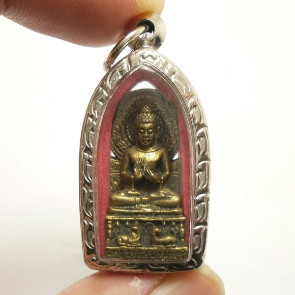 Phra Buddha Ratchasima Mongkolchai béni 1987 2530 BE. Beau pendentif amulette Korat porte-bonheur, richesse, porte-bonheur thaïlandais, beau cadeau