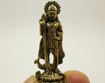 Lord Murugan mini brass amulet muruga kartikeya skanda god of war miniature lucky blessing hindu deity win all obstacle