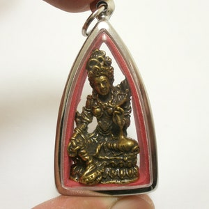 Grüne Tara Anhänger Meditationsgottheit Tibet Buddha Mutter Weisheit Retter Magie real Amulett Segen Kraft für Erfolg Wunder entfernen Hindernisse