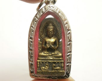 Phra Buddha Ratchasima Mongkolchai blessed 1987 2530 BE. Beautiful Korat amulet pendant  good luck success wealth lucky charm Thai nice gift