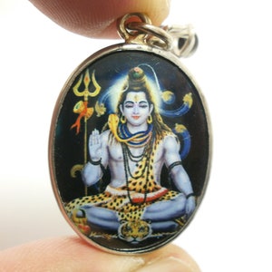 シヴァ神マハデヴ・オムペンダント祝福された1980年代のネックレスマハ