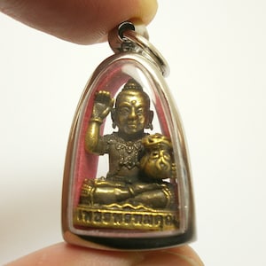 Guman thong Petchphromkhun LP Hong pendant amulet  sitting baby ghost boy calling for good luck wealth prosperity Thailand nice charm gift
