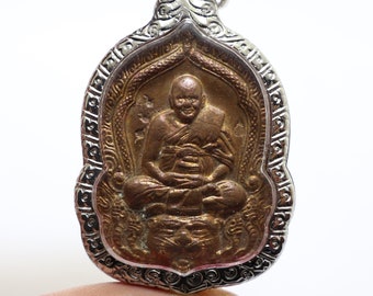 Phra LP Pern lot incroyable Tigre magique béni 1998 miracle puissant Yant amulette magique muaythai forte protection pendentif en argent riche et chanceux