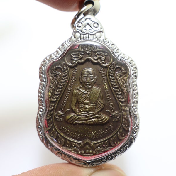 LP Tuad Thai Buddha pendant 1999 rare batch amulet wat Changhai Temple blessing Strong Life protection bring Success in wish Thailand gift