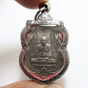 Phra LP Doo blessed 1981 Practice Dharma coin of Wat Sakae Temple lucky rich wealth prosperity strong protection real amulet pendant locket