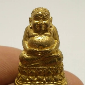 Thai Brass Sangkajai Buddha Amulet: Wealth & Success