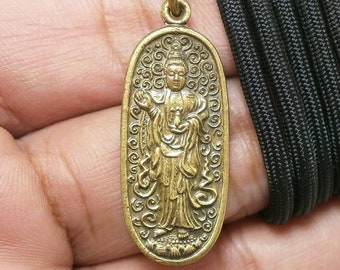 Guanyin Quanim Guan Yin Quan Im Goddess of mercy Bodhisattva Chinese brass pendant amulet blessing for success in all wish lucky charm gift