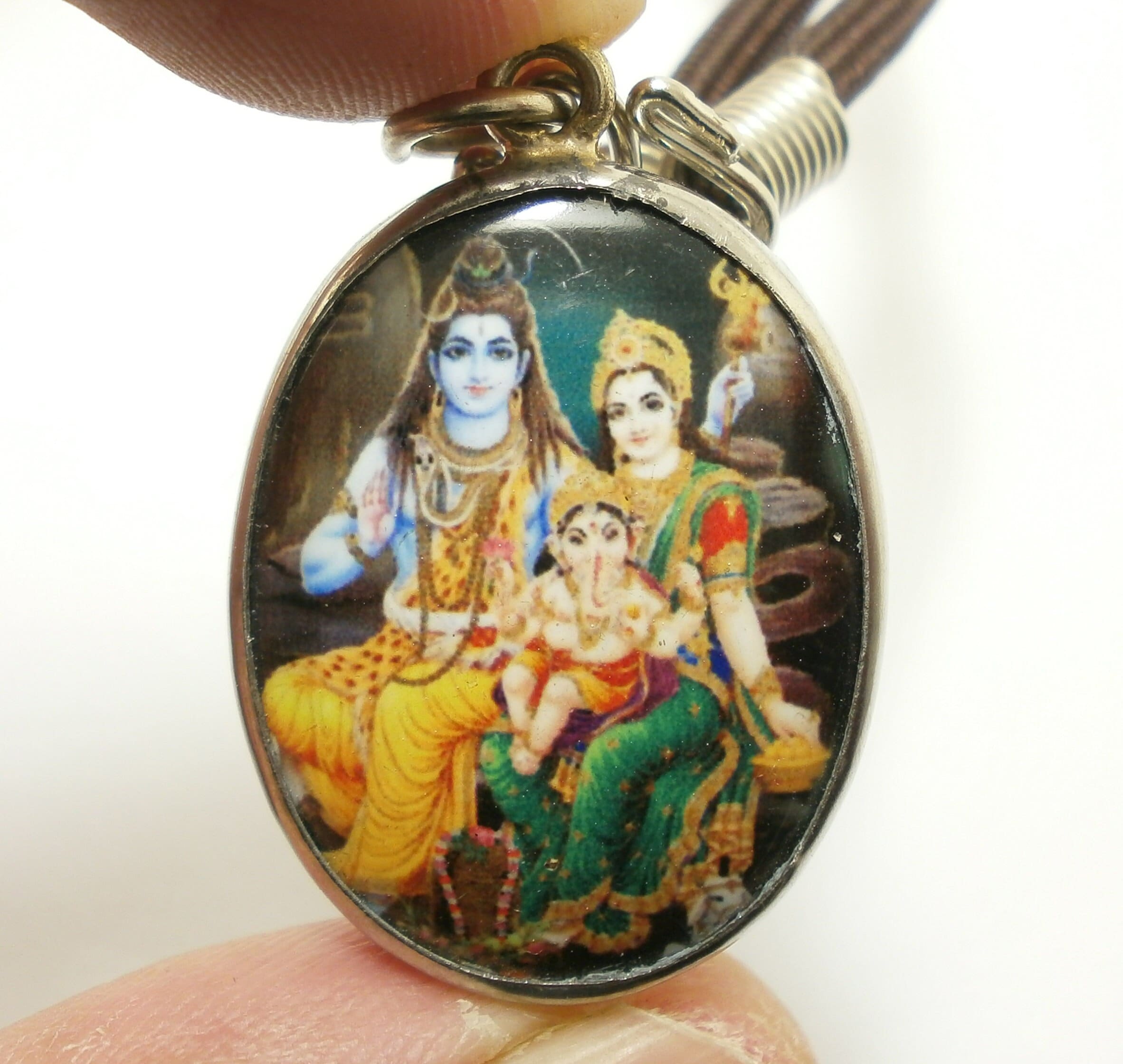 Shiva parvati gold sale pendant