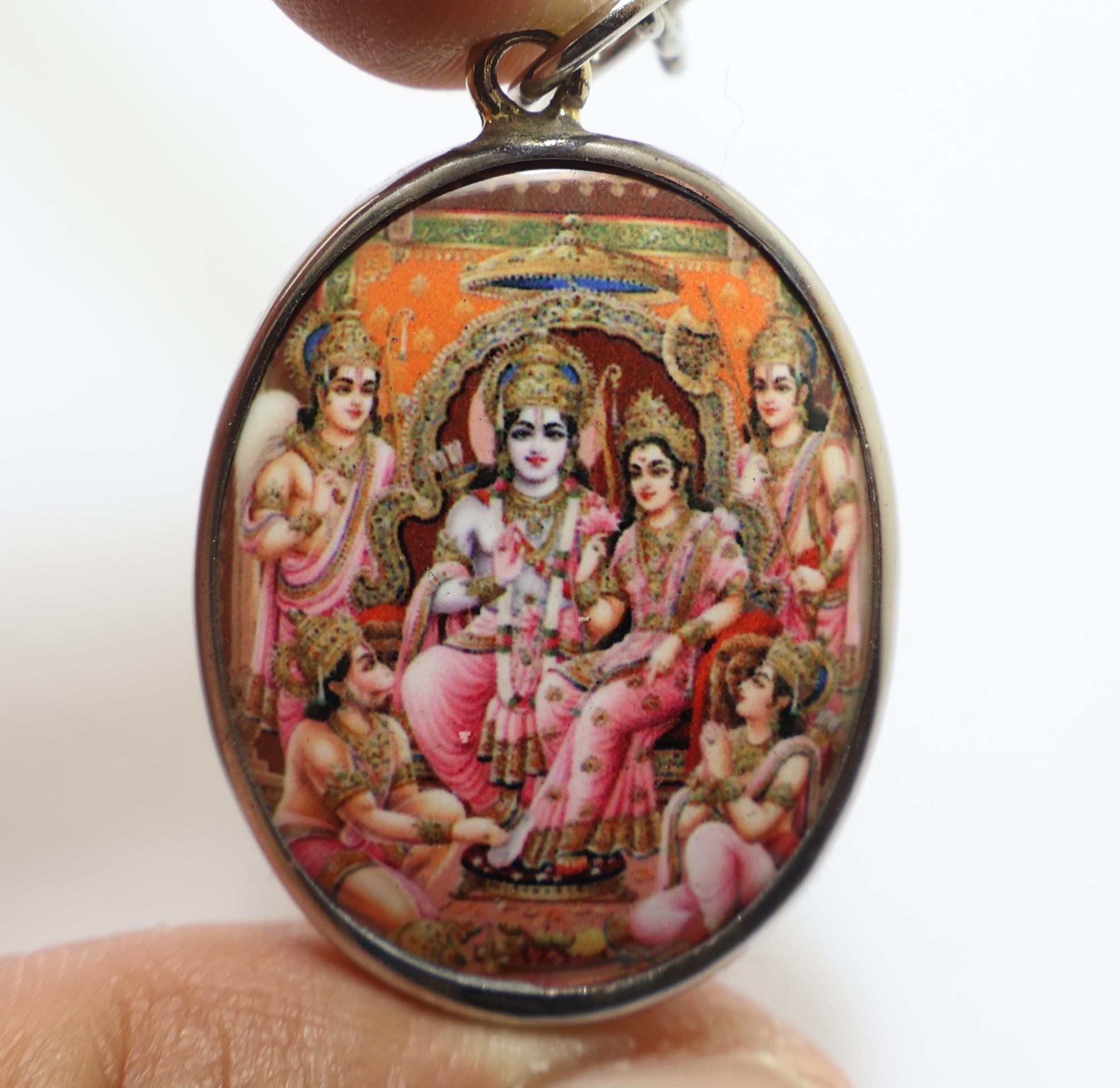 Rama Family Locket: Ramayana Hindu God Pendant, Lucky Amulet