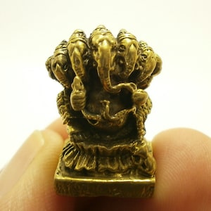 Brass Lord Ganesha Amulet: Hindu God of Luck, 2cm