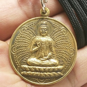 Guanyin Brass Pendant: Chinese Quan Yin Amulet for Luck & Success