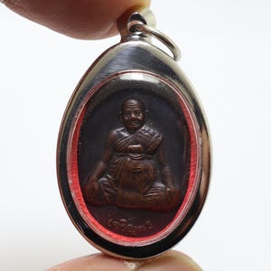 LP Hong Monk Coin Pendant: Wat Petchburee Temple Amulet