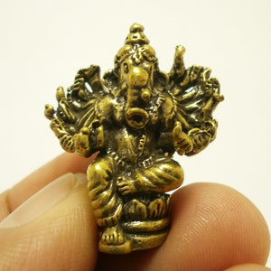 Mini Brass Ganesha Amulet: Hindu God of Success