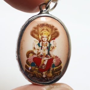 Lord Vishnu Amulet Pendant: Hindu God Trimurti Necklace