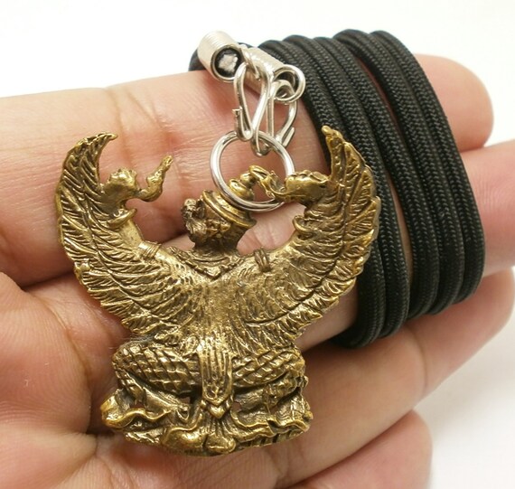 Thai Brass Garuda Amulet Pendant: Life Protection Talisman, 24