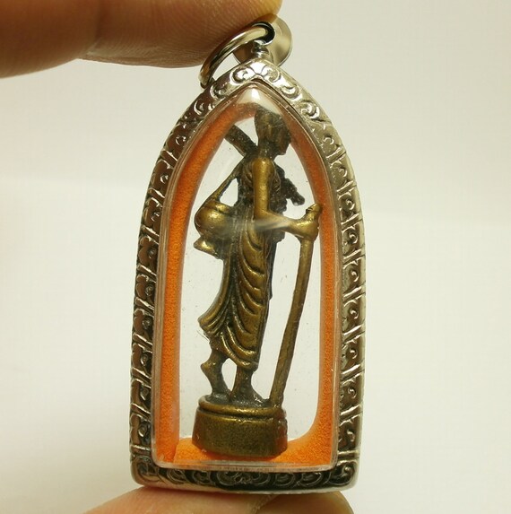 AUSTRALIA SILVER INGOT SOUVENIR COLLECTION PHRA RARE OLD THAI BUDDHA AMULET#89