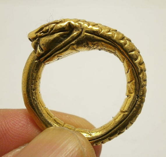 Ouroboros Snake Ring: Brass Alchemy Amulet, US Size 9 - Etsy