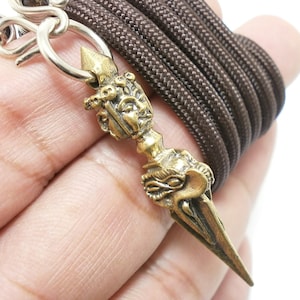 dorje vajra ax vajrayana Tibet magic Tibetan pendant 24 inches rope necklace brass amulet life protection miracle happy life lucky nice gift