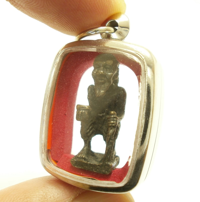Poo Chuchok Thai brass real amulet pendant Buddha enemy talisman blessed for wealth good luck success money rich Thailand nice lucky gift