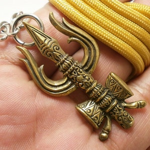 Trisula Trishula Trishul Trident of lord Shiva om aum deity harmony of life hindu balance amulet pendant necklace nice lucky blessing gift